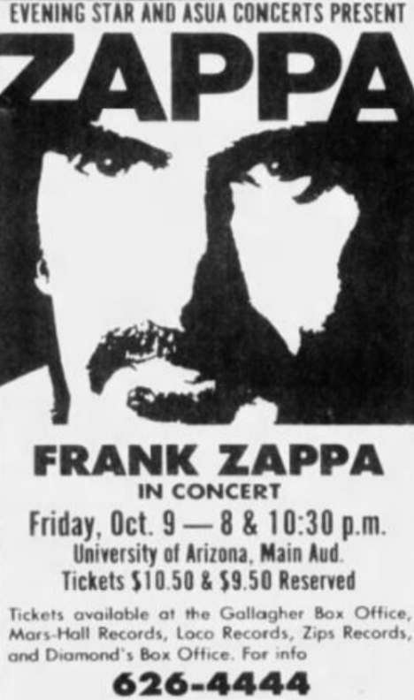 09/10/1981Main Auditorium @ University of Arizona, Tucson, AZ [1]